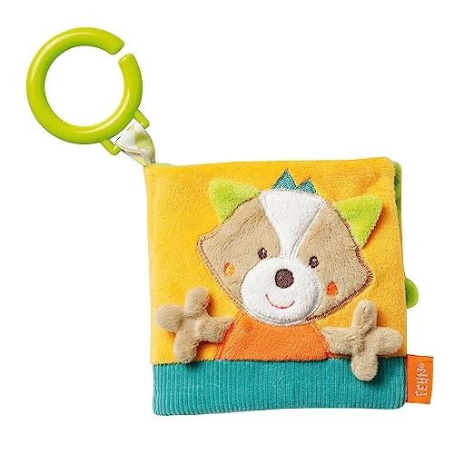 Fehn 071139 Libro illustrato La Volpe, libro tattile in tessuto con figure di animali della foresta, 8 pagine con trilli, carta frusciante e specchi, per neonati e bambini da 0 + mesi, 11 x 11 cm