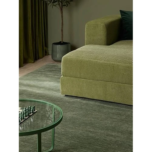 Oferta limitada: RugVista Handloom Fringes, Alfombra, Shaggy/Handloom, 230 x 160 cm, Rectangular, Pelo Medio, Sala de Estar, Comedor, Dormitorio, Limpieza en seco, Certificado Care & Fair, Verde de 540.00 EUR a 540.00 EUR (ahorro 0%)