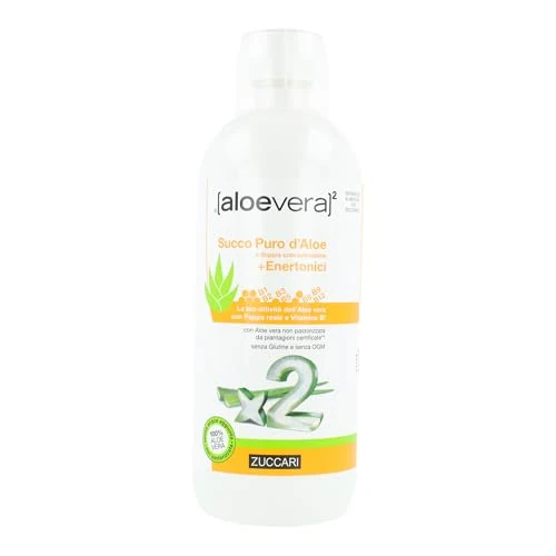 Offerta a tempo: Zuccari ALOEVERA² Succo Puro d'Aloe + Enertonici, Bottiglia da 1000ml, Con Pappa Reale e Vitamine del Gruppo B da Grano Saraceno, Supporto Contro Stanchezza e Affaticamento - 22% da 23.96 € a 18.67 €