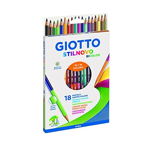 Limited-time offer: GIOTTO Stilnovo Bicolor Double Colour Pencils, 18 Assorted Colours, For Children, Parties and Schools from 12.62 GBP to 12.62 GBP (save 0%)