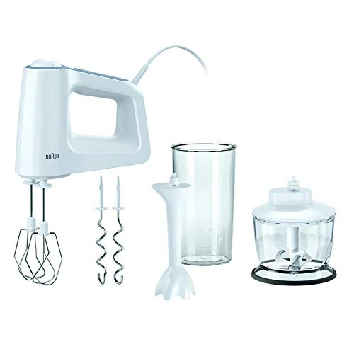 Offerta a tempo: Braun HM 3135 MultiMix 3 Sbattitore Elettrico, Mini Frullatore, Mixer ad Immersione per Smoothie, 500 W, Plastica, Bianco - 23% da 74.99 € a 57.63 €