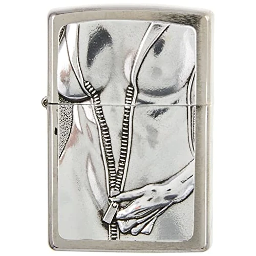 Limited-time offer: ZIPPO - Chrome Brushed - Zipper Girl, Emblem - gasoline Windproof lighter, refillable, in gift box from 57.90 GBP to 42.47 GBP (save 27%)