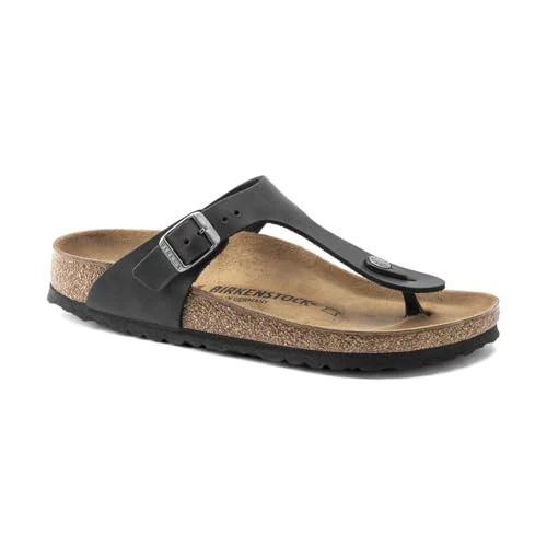 Offerta a tempo: Birkenstock 845251 Gizeh black, Oiled Leather INFRADITO Uomo, Black EU 37 - 10% da 120.00 € a 107.90 €