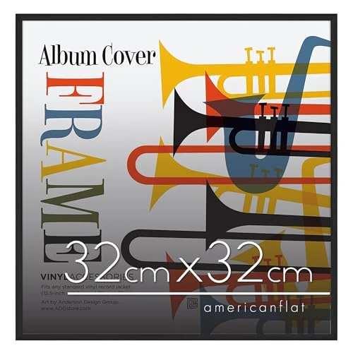 Offerta a tempo: Americanflat Cornice Vinile Nera 32x32 cm - Cornice Quadrata da Parete dal Design Elegante e Minimalista - Pannello Protettivo in Plastica e Accessori per Appenderla Inclusi - 0.00% da 16.99 € a 16.99 €
