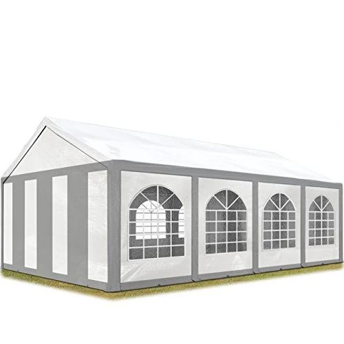 Offerta a tempo: TOOLPORT Tendone per Feste 4x8 m Gazebo Party per sagre, mercati ca. PE 450 N Bianco-Grigio - 17% da 475.00 € a 395.00 €