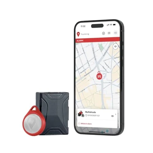 Trackting Smart V3 Europe - Traceur GPS Voiture et Moto avec Sim sans abonnement LTE-M/Edge - Batterie Rechargeable d'une durée de Plusieurs Mois - Alarme Moto avec Alarme Mobile et GPS
