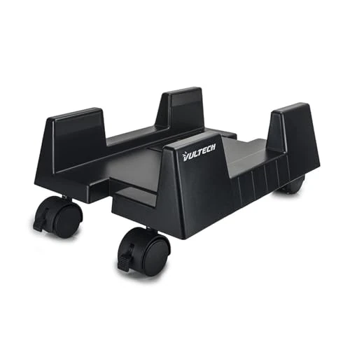 Offerta a tempo: VulTech CP-02 Carrello Porta PC in ABS, Supporto PC regolabile basso, 4 Ruote con freno, fino a 20kg di peso, Colore Nero - 50% da 15.91 € a 8.00 €