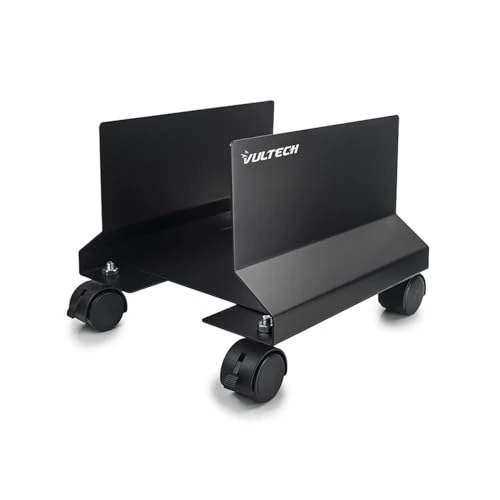 Offerta a tempo: VulTech CP-01 Carrello Porta PC in Metallo, Supporto PC regolabile, 4 Ruote con freno, fino a 50kg di peso, Colore Nero - 23% da 14.99 € a 11.50 €