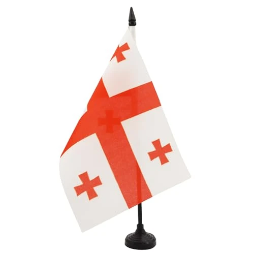AZ FLAG - Tischflagge Georgien - 21x14 cm - Georgische Tischfahne 14 x 21 Cm - Flaggen