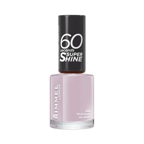 Offerta a tempo: Rimmel London 60 Seconds Super Shine Smalto, Smalto asciugatura rapida, Colore vibrante, A lunga tenuta, 8 ml, 498 Rain Rain Go Away - 70% da 6.00 € a 1.80 €