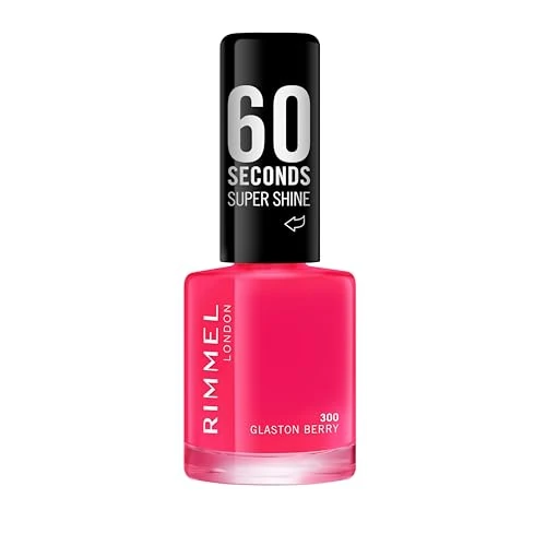 Offerta a tempo: Rimmel 60 Seconds Super Shine Smalto, Smalto asciugatura rapida, Colore vibrante, A lunga tenuta, 8 ml, 300 Glaston Berry - 65% da 6.00 € a 2.10 €