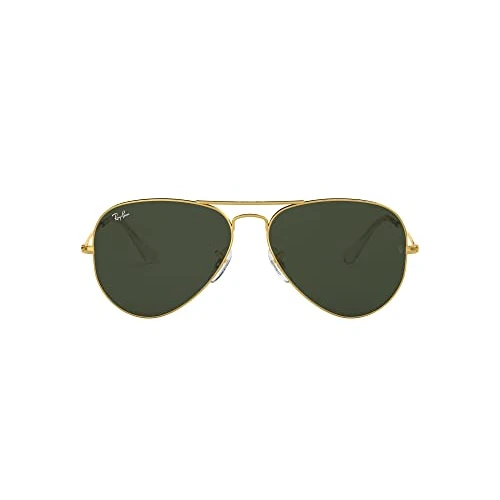 Limited-time offer: Ray-Ban Men's Rayban Aviator Classic Sunglasses, Gold Frame With Green G-15 Lenses, 55 UK from 123.02 GBP to 104.30 GBP (save 15%)
