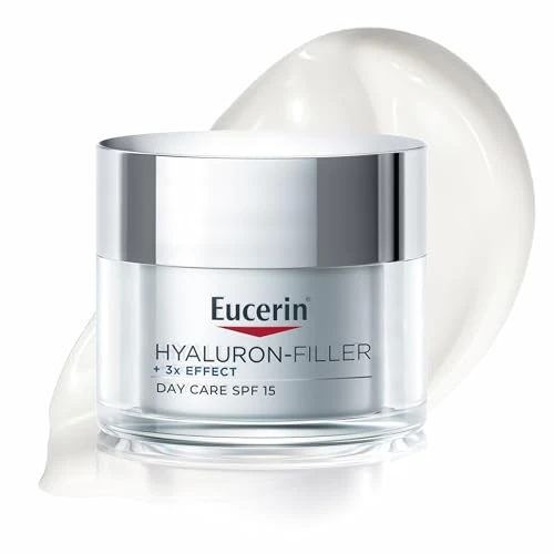 Eucerin Hyaluron-Filler Day Cream SPF 15 Dry Skin 50 ml, Anti-Wrinkle and Anti-Aging Face Cream, Hyaluronic Acid Face Cream for Rejuvenated Skin, Moisturizing Dry Skin Face Cream with SPF15