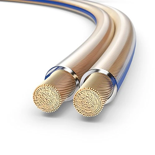 PureLink SP000-050 Cable de altavoz 2 x 1.5 mm² (99.9% OFC cable de cobre sólido 0.10mm) Cable de altavoz de alta fidelidad, 50m, transparente