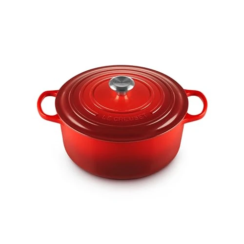 Oferta limitada: Le Creuset Cocotte redonda de hierro fundido, 28 cm, 6, 7 L, Todas Las Fuentes de Calor incluso inducción, Cereza, 21177280602430 de 439.00 EUR a 325.06 EUR (ahorro 26%)