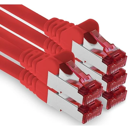 Offerta a tempo: 1aTTack.de - 5x 0,5 m cavo patch CAT6 S/FTP PIMF schermatura CAT.6 cavo di rete RJ45 cavo Ethernet DSL router LAN switch modem pannello patch - rosso - 5 pezzi - 0.00% da 12.95 € a 12.95 €