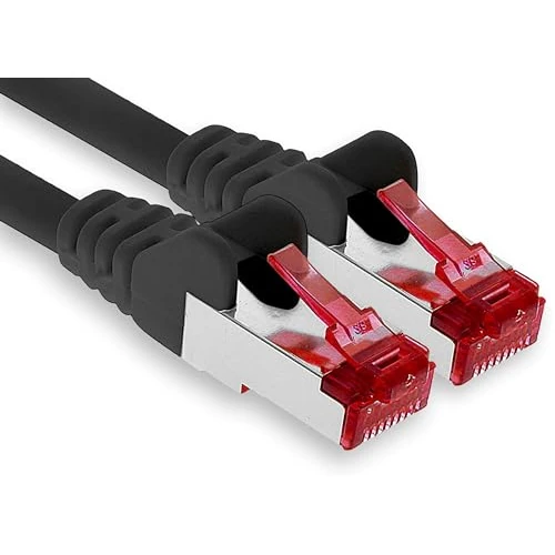 Offerta a tempo: 1aTTack.de - 1x cavo patch CAT6 da 1 m S/FTP schermatura PIMF CAT.6 cavo di rete RJ45 cavo Ethernet DSL router LAN switch modem pannello patch - nero - 1 pezzo - 10% da 5.95 € a 5.36 €