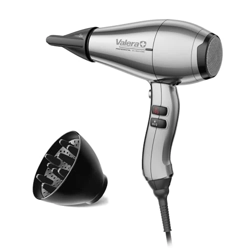Valera Swiss Silent Jet 8600 professioneller Ionen-Haartrockner für leises und schnelles Trocknen, 2400 Watt, silbergrau