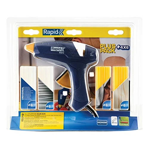 Zeitlich begrenztes Angebot: Rapid EG212 Heißklebepistole inkl. 24 Sticks 12 mm Sticks | Für DIY & Reparaturen; inkl. 24 x 12 mm Klebesticks; 250 g/h Ausstoß; Soft-Grip-Abzug; verstellbarer Ständer; Düsenschutz von 14.99 € auf 14.99 € (0.00% Rabatt)