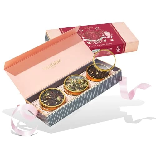 Limited offer: VAHDAM, BLUSH - Assorted Tea Gift Set, 3 Premium Teas in Tin Caddy Presentation Box | Loose Leaf Teas | Gift for everyone from 21.99 USD to 12.08 USD (save 45%)