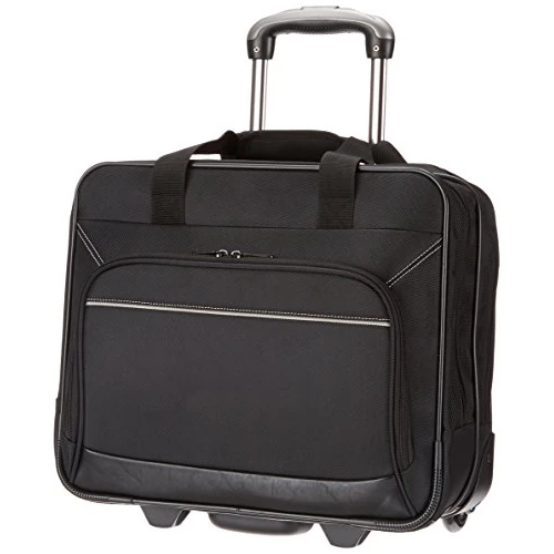 Limitiertes Angebot: Amazon Basics Laptop-Trolley, mit schnell laufenden Rollen und leicht zugänglicher Vordertasche - geeignet für Laptops bis 15,6 Zoll (39,6 cm), Schwarz von 46.60 EUR auf 46.60 EUR (Spare 0%)