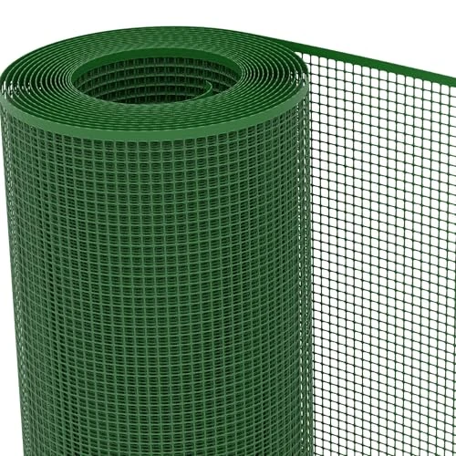 TENAX Quadra 10 Verde 0,50 x 3 m, Rete Protettiva in Plastica per Balconi, Terrazze, Cancelli e Recinzioni