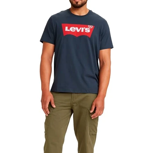 Limited offer: Levi's Mens Printed Short-Sleeved, Round Neck T-Shirt Blue Size L from 25.00 EUR to 14.86 EUR (save 41%)