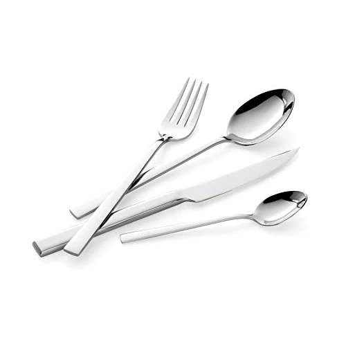 Lagostina Giada Cutlery Set for 6 People in Stainless Steel 18/10, Silver, 24-Piece Set