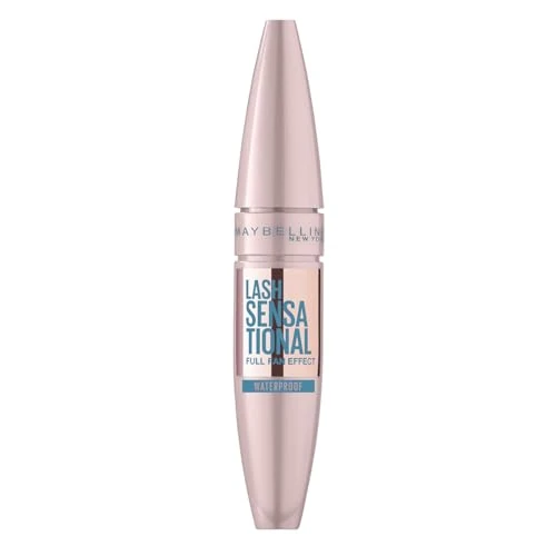 Maybelline Mask, Lash Sensational Waterproof Mascara, Volumizing and Thickening Mascara, Maybelline New York, Lengthening Flake Free Formula, Colour: Black
