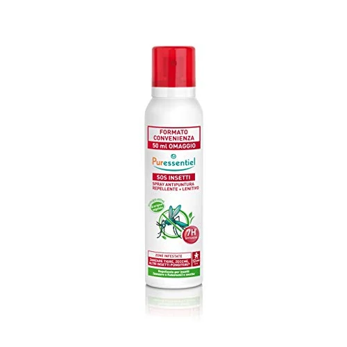 Puressentiel - SOS Insetti - Spray Antipuntura Repellente e Lenitivo Presidio Medico Chirurgico - Contro Insetti e Zecche - Principio Attivo 100% di Origine Naturale - Formato Convenienza - 200 ml