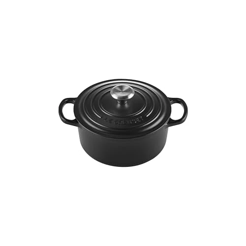 Le Creuset Signature Gusseisen-Bräter mit Deckel, Ø 18 cm, Rund, Für alle Herdarten und Induktion geeignet, Volumen: 1,8 l, 2,572 kg, Schwarz, 21177180000430