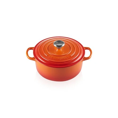 Le Creuset Signature Enamelled Cast Iron Round Casserole Dish With Lid, 20 cm, 2.4 Litre, Volcanic, 21177200902430