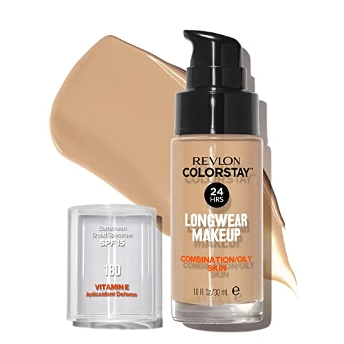 Offerta a tempo: Revlon ColorStay, Fondotinta per Pelle Mista e Grassa, con Protezione Solare SPF 15, Formula Duratura, Oil Free (30ml), 180 Sand Beige - 31% da 15.95 € a 10.97 €