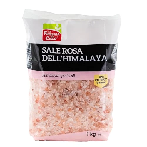 Offerta a tempo: La Finestra Sul Cielo Sale Rosa Himalaya Grosso - Sale Rosa Himalaya Naturale - Autentico Sale Rosa Ricco di Minerali - 1000 g - 50% da 8.03 € a 4.04 €
