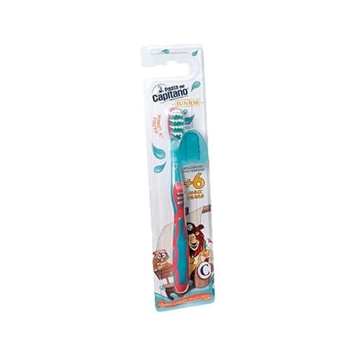 Offerta a tempo: Pasta del Capitano, Spazzolino Junior, Rimuove Residui di Cibo e Placca Senza Danneggiare lo Smalto, Ideale per Bambini a Partire dai 6 Anni di Età, con Pulisci-Lingua, 100% Made in Italy - 17% da 1.90 € a 1.58 €