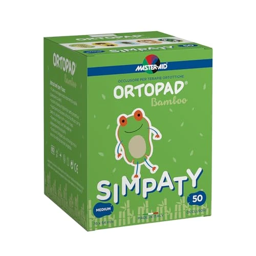 Offerta a tempo: MASTER AID Ortopad Simpaty Medium - Cerotti Colorati Oculari per Bambini - Cerotto Occlusore Occhio Bambini per il Trattamento di Occhio Pigro e Strabismo - 1 Confezione da 50 Pezzi - 7,6 x 5,4 cm - 0% da 22.85 € a 22.85 €