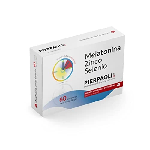 Offerta a tempo: PIERPAOLI - Melatonina Zinco Selenio: Integratore Alimentare che Contribuisce a Migliorare la Funzione del Sonno e a Supportare il Sistema Immunitario, 1 Confezione da 60 Compresse da 1 mg - 27% da 16.80 € a 12.26 €