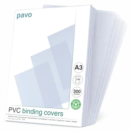 Limited-time offer: Pavo - A3 300 Micron PVC Glass Transparent Cover - Clear (Pack of 100) from 27.16 £ to 27.16 £ (save 0.00%)