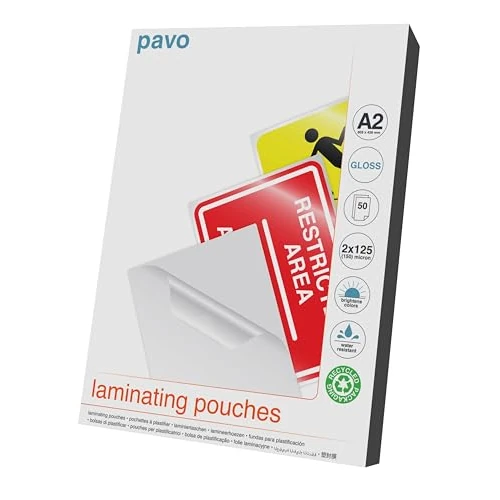 Pavo - Foglio di Laminazione A2 2x125 mic, 50 Pezzi - Lucido