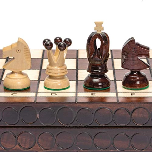 Limited-time offer: Husaria European International Chess Wooden Game Set, King's Classic - 18-Inch Large Size Chess Set - Folding Board with Felt Bottom Chessmen from $55.99 to $51.99 (save 7.14%)