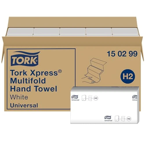 Offerta a tempo: Tork 150299 Xpress Asciugamani intercalati piegati a Z Universal, compatibili con il sistema H2, 2 veli, 1 conf. da 20 pacchetti x 237 asciugamani, colore bianco - 37% da 67.99 € a 42.99 €