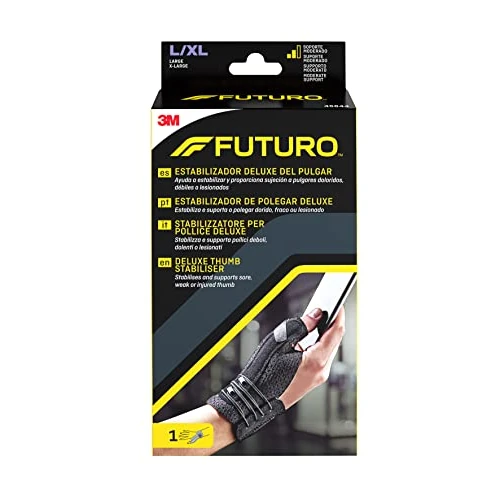 Limited offer: FUTURO Deluxe Thumb Stabilizer Black L/XL (16.5 - 20.3 cm) – Provides Comfortable and Moderate Support for Aching, Sore or Weak Thumbs, Breathable from 34.15 EUR to 27.24 EUR (save 20%)