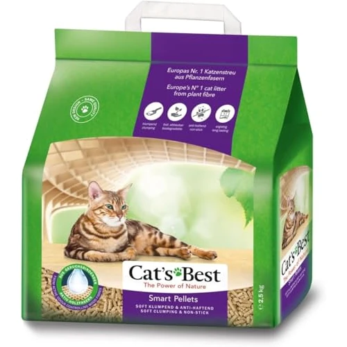 Offerta a tempo: Cat's Best Smart Pellets Lettiera per gatti (2,5 kg) – Lettiera biodegradabile fino a 7 settimane di utilizzo – Lettiera per gatti assorbente naturale - 0.00% da 18.18 € a 18.18 €