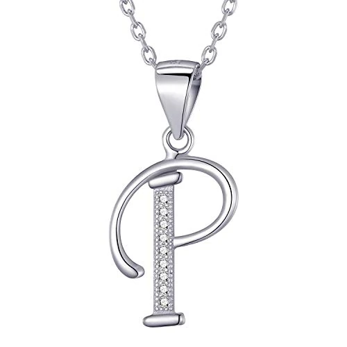 Oferta limitada: Morella collar de mujer con colgante letra P de 925 plata rodiada con piedras de circonita para damas 45cm color blanco de 23.99 EUR a 16.78 EUR (ahorro 30%)