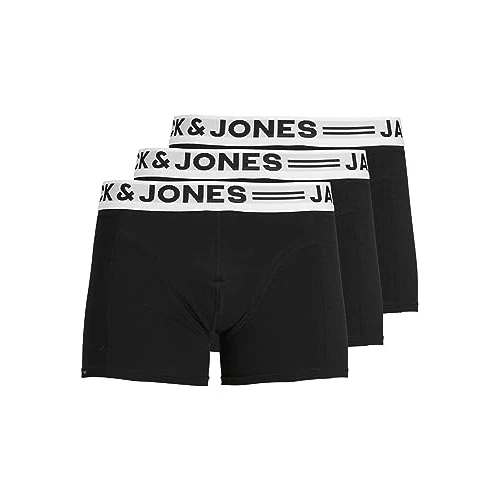 Offerta a tempo: JACK & JONES Sense Trunks 3-pack Boxer, Nero (Black), X-Large (Pacco da 3) Uomo - 18% da 29.99 € a 24.57 €