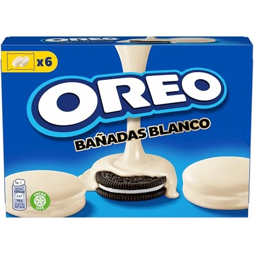 Offerta a tempo: Oreo Banadas Blanco, Biscotti con copertura al Gusto di Cioccolato Bianco, Il tuo Oreo avvolto da una golosa copertura di Cioccolato, 246g (6 monoporzioni da 41g) — 31% da 3,19 € a 2,19 €