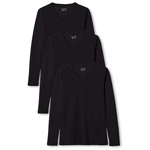 Limitiertes Angebot: berydale Basic Langarmshirt Damen Baumwolle I 3er Set I Longsleeve Damen, T Shirt Langarm Damen, Longshirt Damen, Langarmshirts Damen, Tshirt Damen Langarm, Unterziehshirt Damen Schwarz S von 39.95 EUR auf 27.97 EUR (Spare 30%)