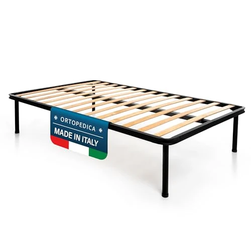 Offerta a tempo: DOLCI SOGNI Rete A DOGHE 120x200 Letto Piazza E Mezzo con Barra Centrale Completa di Piedi Ortopedica Struttura portante Interamente in Ferro - 5% da 103.90 € a 98.70 €
