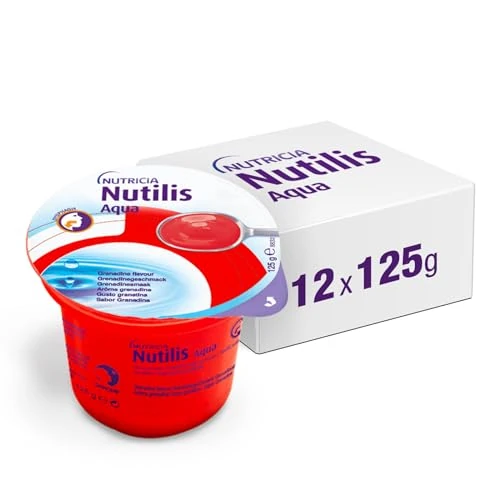 Offerta a tempo: NUTILIS AQUA GEL - Acqua Gelificata per la Gestione Dietetica della Disfagia, Senza Zucchero, Glutine e Lattosio, Alimento a Fini Medici Speciali, Gusto Granatina - 12 x 125g - 39% da 24.85 € a 15.10 €
