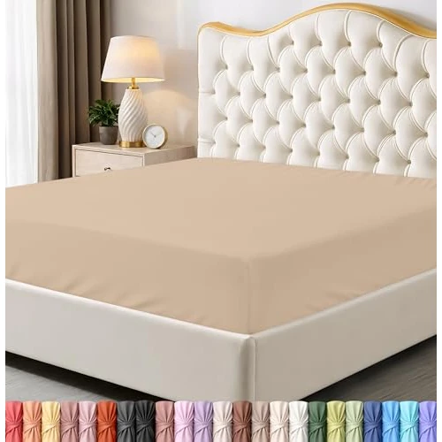 Oferta limitada: Utopia Bedding Sábana Bajera tamaño King, Bolsillo Profundo, Microfibra Suave, Resistente al Encogimiento y a la decoloración, fácil Cuidado, Solo 1 sábana Bajera (Beige) de 15.15 € a 15.15 € (ahorro 0.00%)